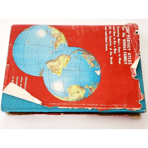 1960 Hammond's World Atlas Family Reference Space Age Edition w/ Dust Cover HBS - Picture 9 of 9